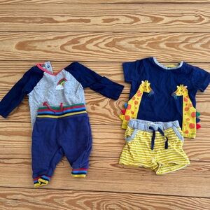 Mini Boden Kids Matching Set - Navy, Gray, Yellow